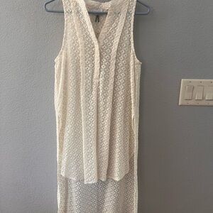 HD in Paris Cream V-Neck High Low Sundress